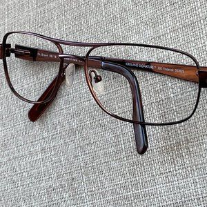 Kirkland Signature Men Eyeglasses Frame FREDERICK Dark Brown Glasses Made Italy